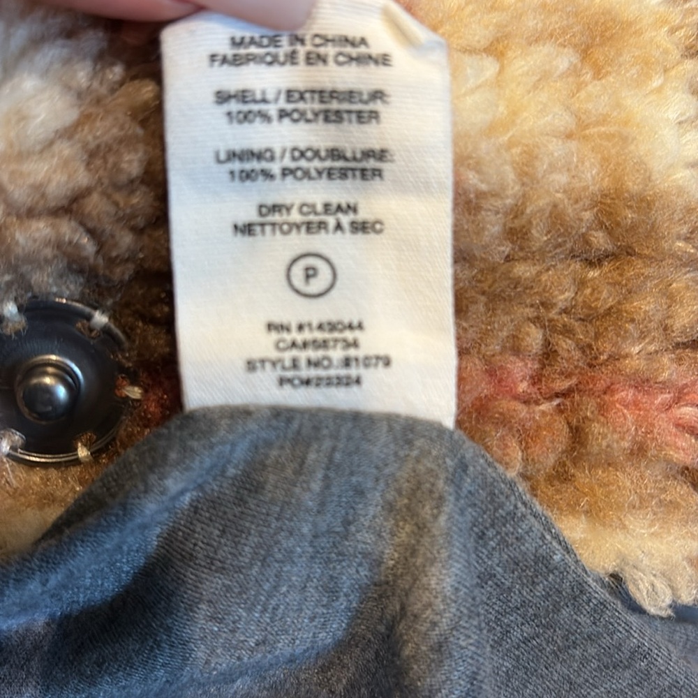Avec Les Filles Plaid Faux Shearling Trucker Jacket XS Teddy Sherpa Oversized - Picture 11 of 12